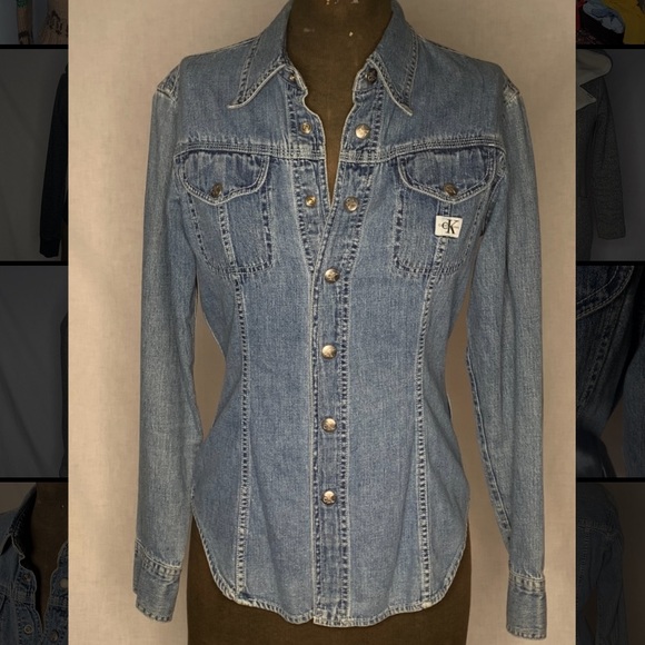 Calvin Klein CK Denim Vintage Button up Shirt - Picture 1 of 5